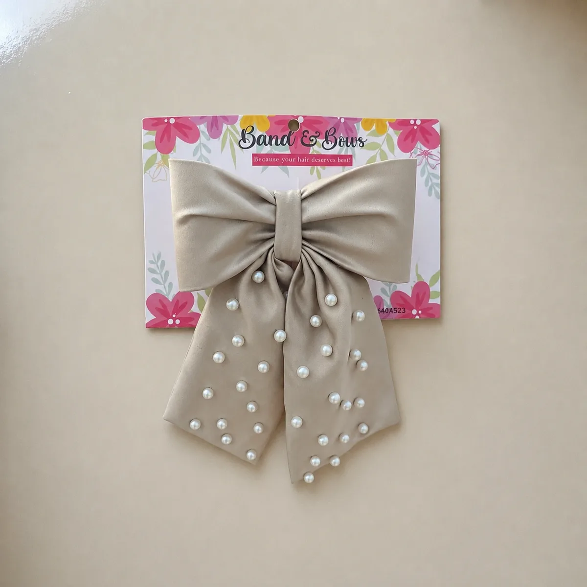 TAIL PEARL BOW FOR GIRLS-DUSKY SKIN