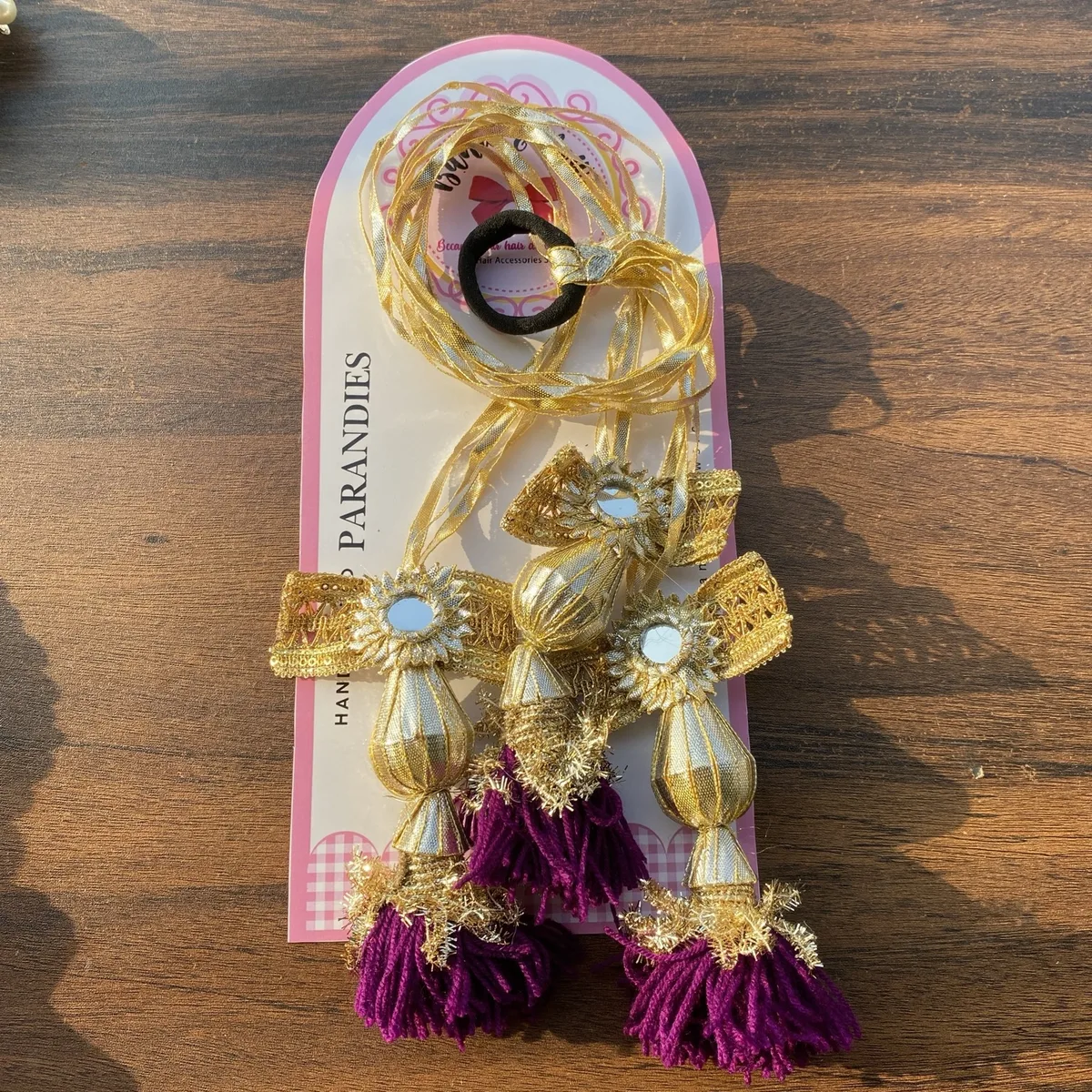 GOLDEN ROYAL PURPLE TASSEL PARANDI thumbnail 2