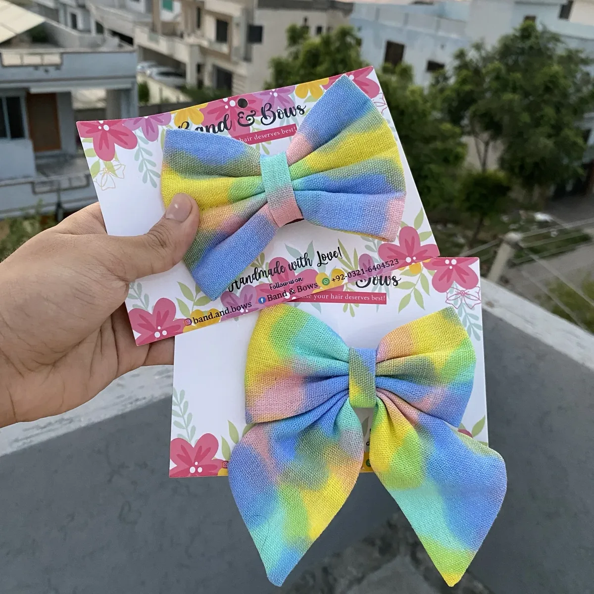 RAINBOW HAIR BOWS SET OF 3 FOR GIRLS thumbnail 3